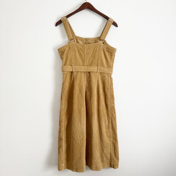 FREE PEOPLE x LEVI'S Calla Corduroy Belted Midi Dress Tan Small S - Picture 7 of 11